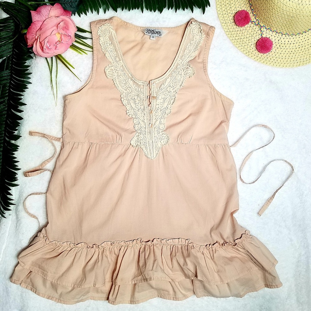 Blush Ruffle Tunic Top